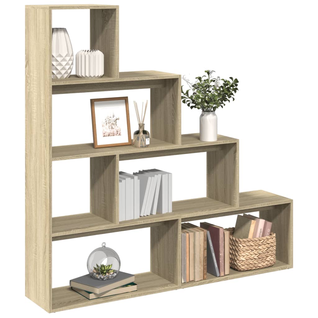 Room Divider Bookcase 4 - Tier Sonoma Oak 143.5x29x143.5 cm Engineered Wood - Bargainia.com - 8721158500373 - 857996