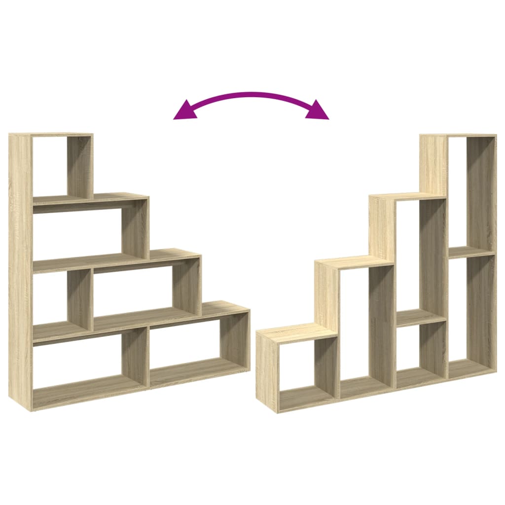 Room Divider Bookcase 4 - Tier Sonoma Oak 143.5x29x143.5 cm Engineered Wood - Bargainia.com - 8721158500373 - 857996