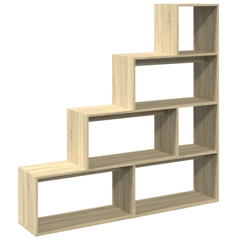 Room Divider Bookcase 4 - Tier Sonoma Oak 143.5x29x143.5 cm Engineered Wood - Bargainia.com - 8721158500373 - 857996