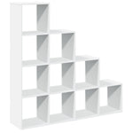 Room Divider Bookcase 4 - Tier White 131.5x29x131.5 cm Engineered Wood - Bargainia.com - 