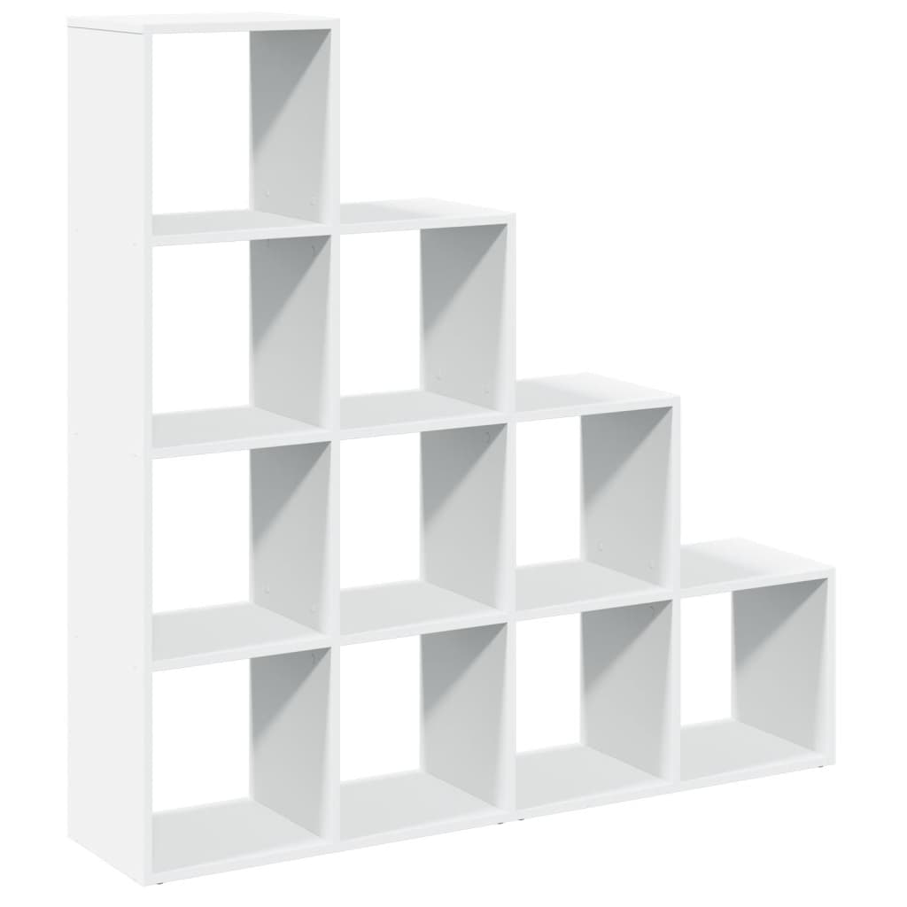 Room Divider Bookcase 4 - Tier White 131.5x29x131.5 cm Engineered Wood - Bargainia.com - 