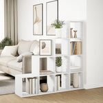 Room Divider Bookcase 4 - Tier White 131.5x29x131.5 cm Engineered Wood - Bargainia.com - 
