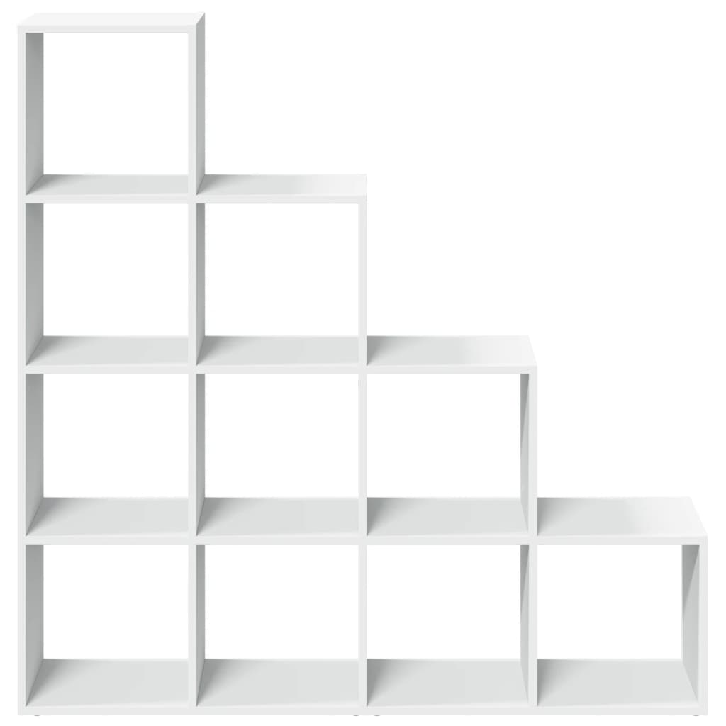 Room Divider Bookcase 4 - Tier White 131.5x29x131.5 cm Engineered Wood - Bargainia.com - 