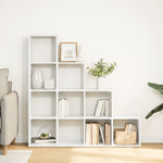 Room Divider Bookcase 4 - Tier White 131.5x29x131.5 cm Engineered Wood - Bargainia.com - 