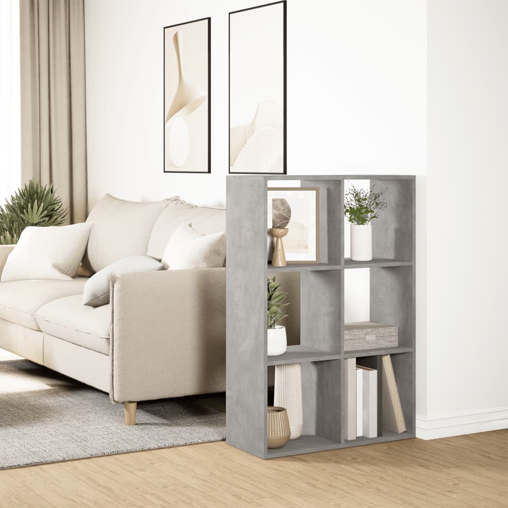 Room Divider Bookcase Concrete Grey 69.5x29x103.5 cm Engineered Wood - Bargainia.com - 