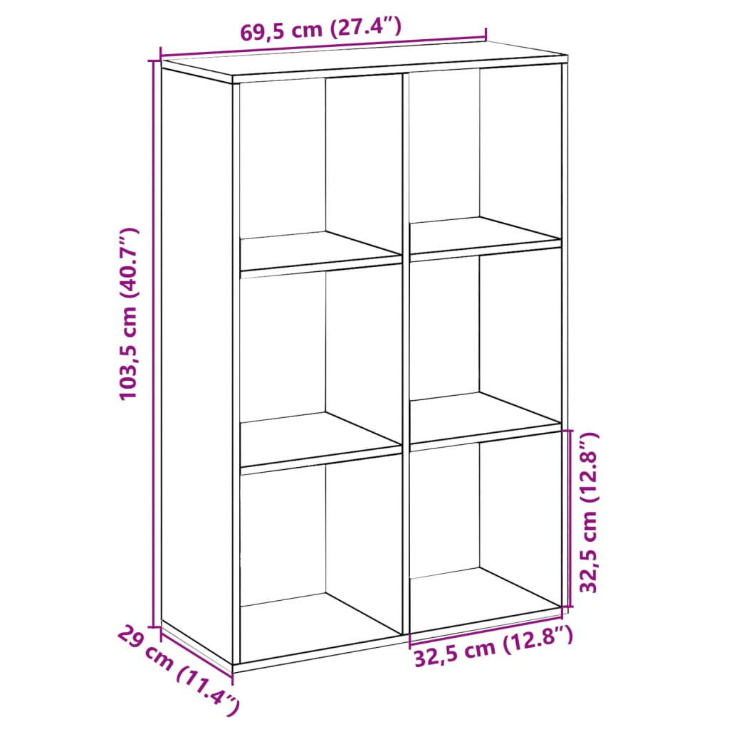 Room Divider Bookcase White 69.5x29x103.5 cm Engineered Wood - Bargainia.com - 8721158500533 - 858012