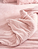 Rose Pink Teddy Fleece Duvet & Two Pillow Covers Set Super Soft - Hibernate Cosy Collection - Bargainia.com - 