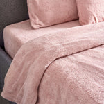 Rose Pink Teddy Fleece Duvet & Two Pillow Covers Set Super Soft - Hibernate Cosy Collection - Bargainia.com - 