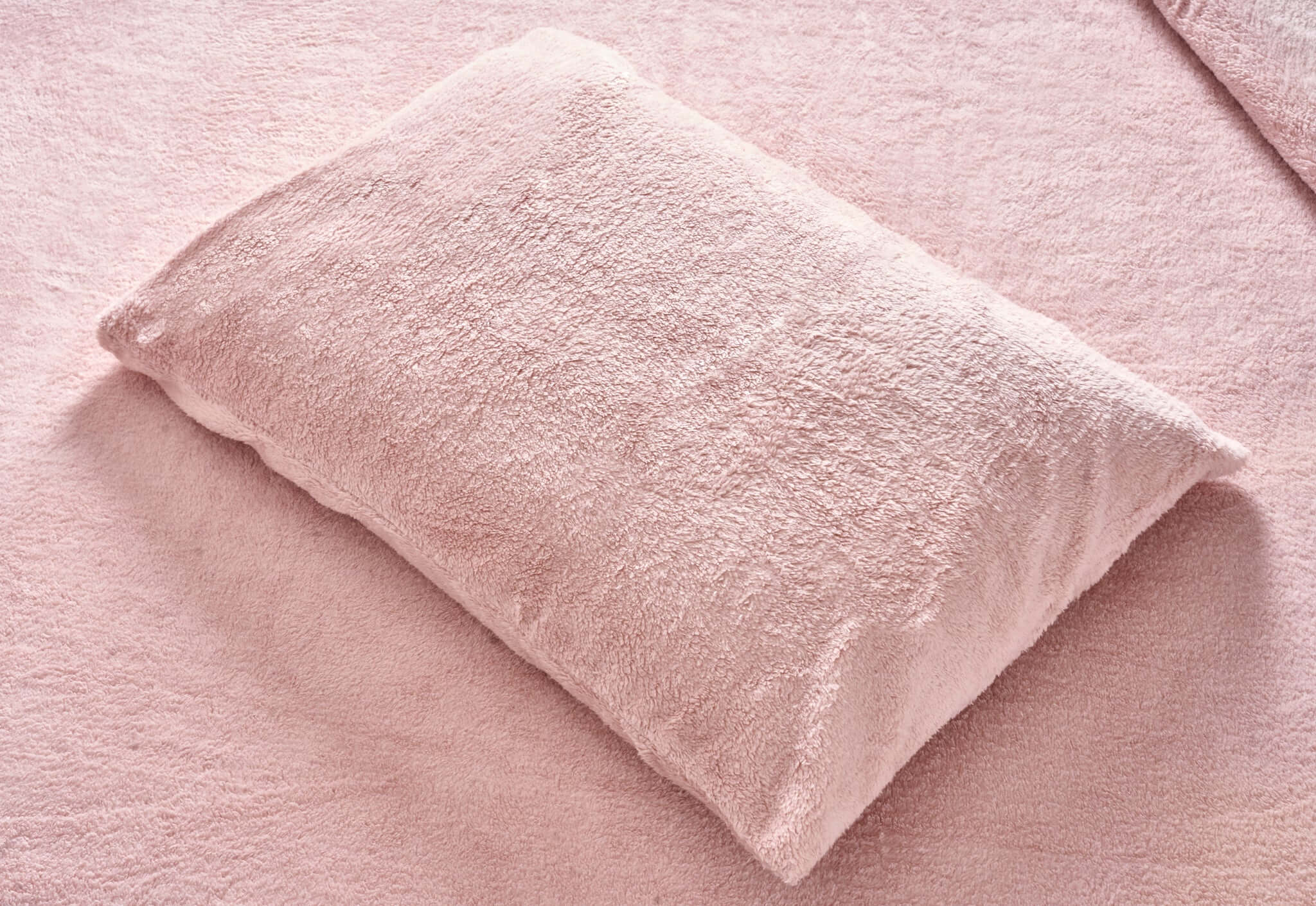 Rose Pink Teddy Fleece Duvet & Two Pillow Covers Set Super Soft - Hibernate Cosy Collection Clearance