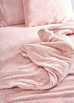 Rose Pink Teddy Fleece Duvet & Two Pillow Covers Set Super Soft - Hibernate Cosy Collection - Bargainia.com - 