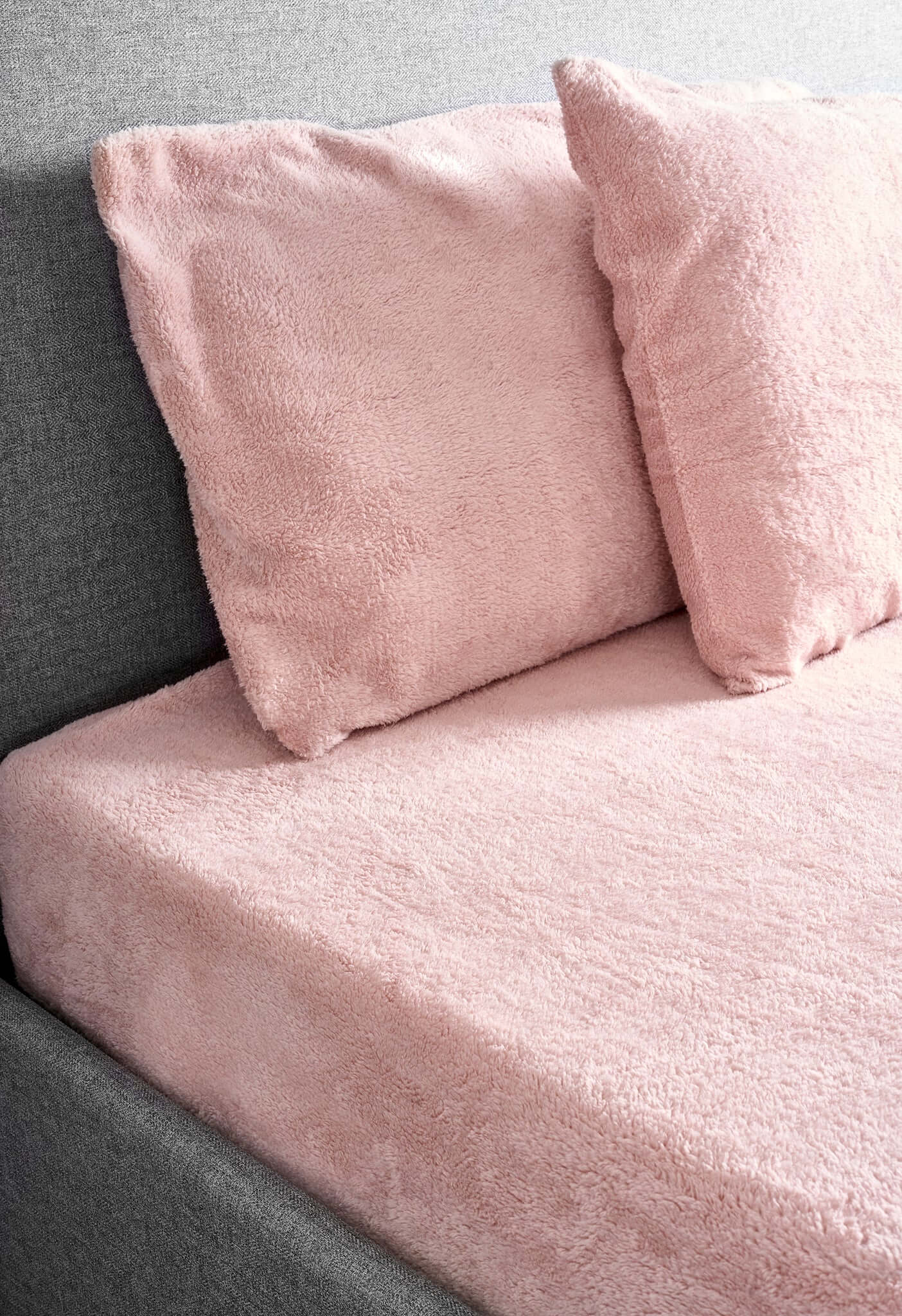 Rose Pink Teddy Fleece Duvet & Two Pillow Covers Set Super Soft - Hibernate Cosy Collection Clearance