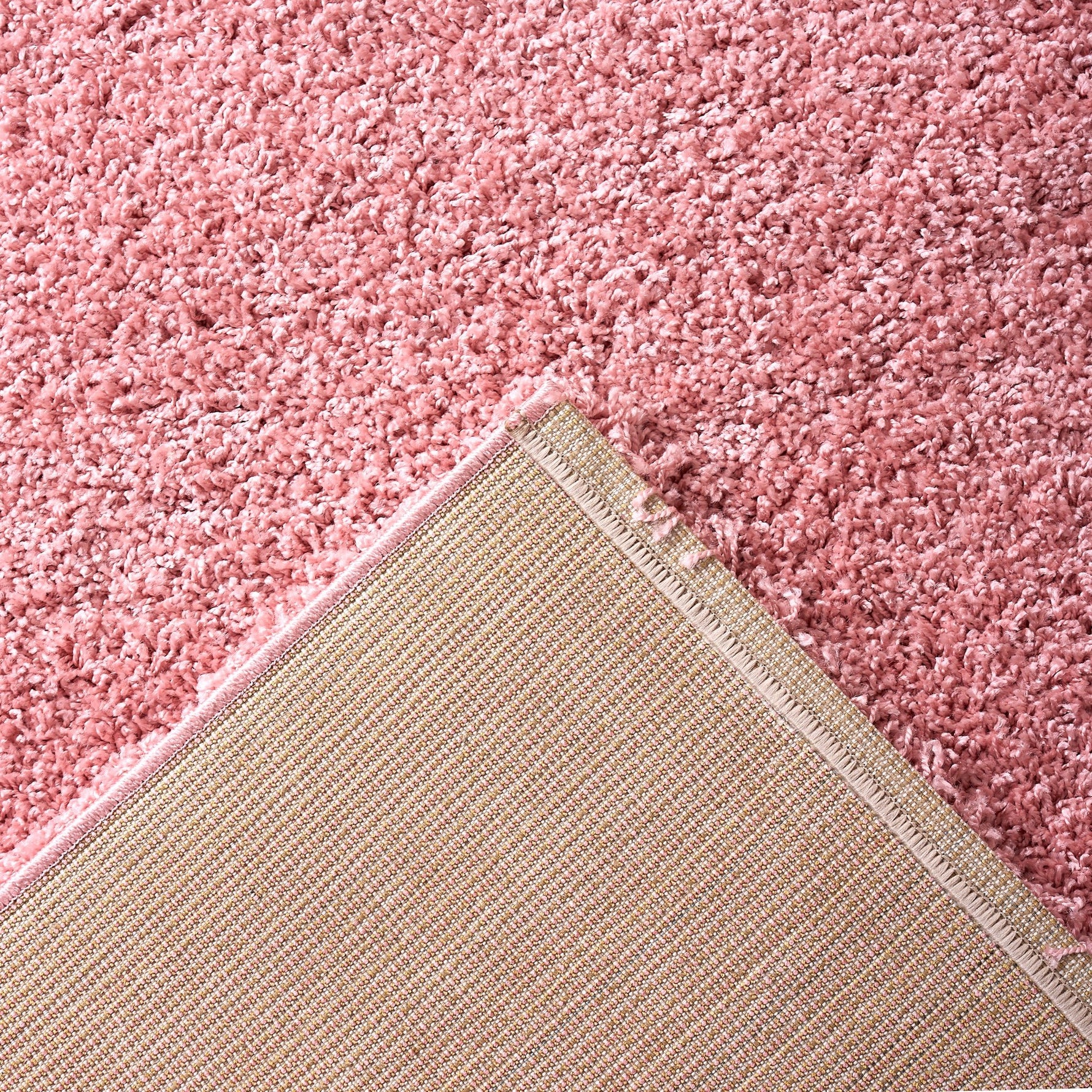 Rose Pink Thick Shaggy Rug - California - Bargainia.com - 