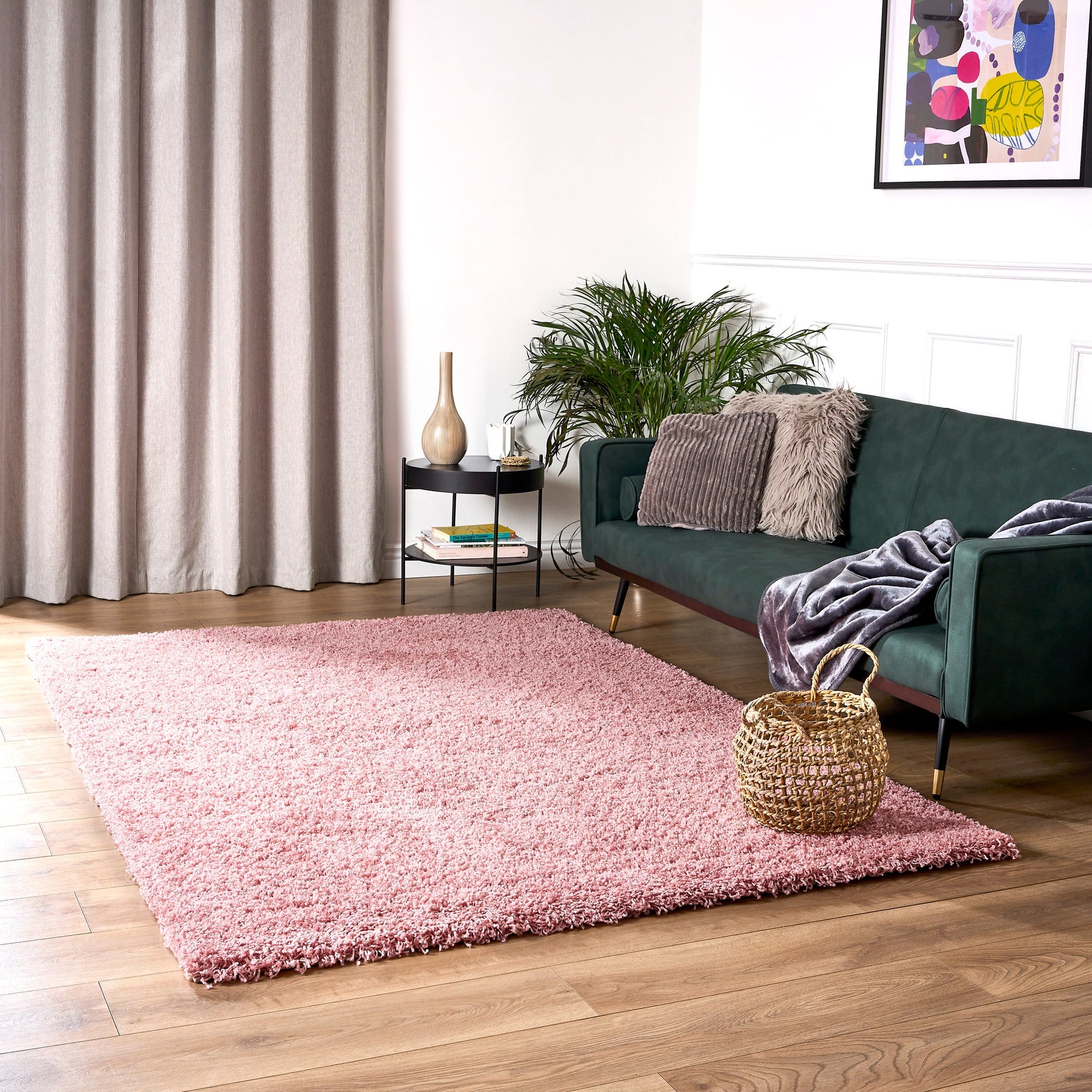 Rose Pink Thick Shaggy Rug - California Rugs Rug Masters
