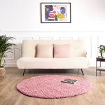 Rose Pink Thick Shaggy Rug - California - Bargainia.com - 