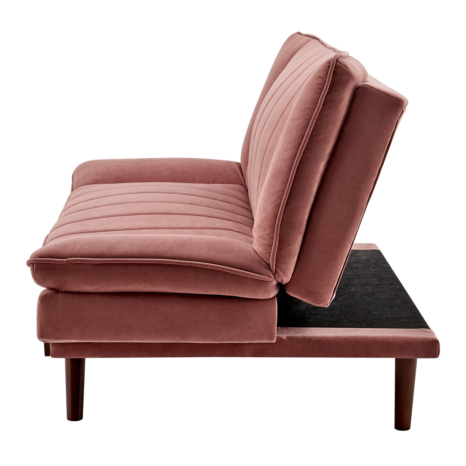 Rose Pink Velvet 3 Seater Sofa Bed - Mondaine Sofas Bargainia