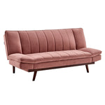 Rose Pink Velvet 3 Seater Sofa Bed - Mondaine - Bargainia.com - 