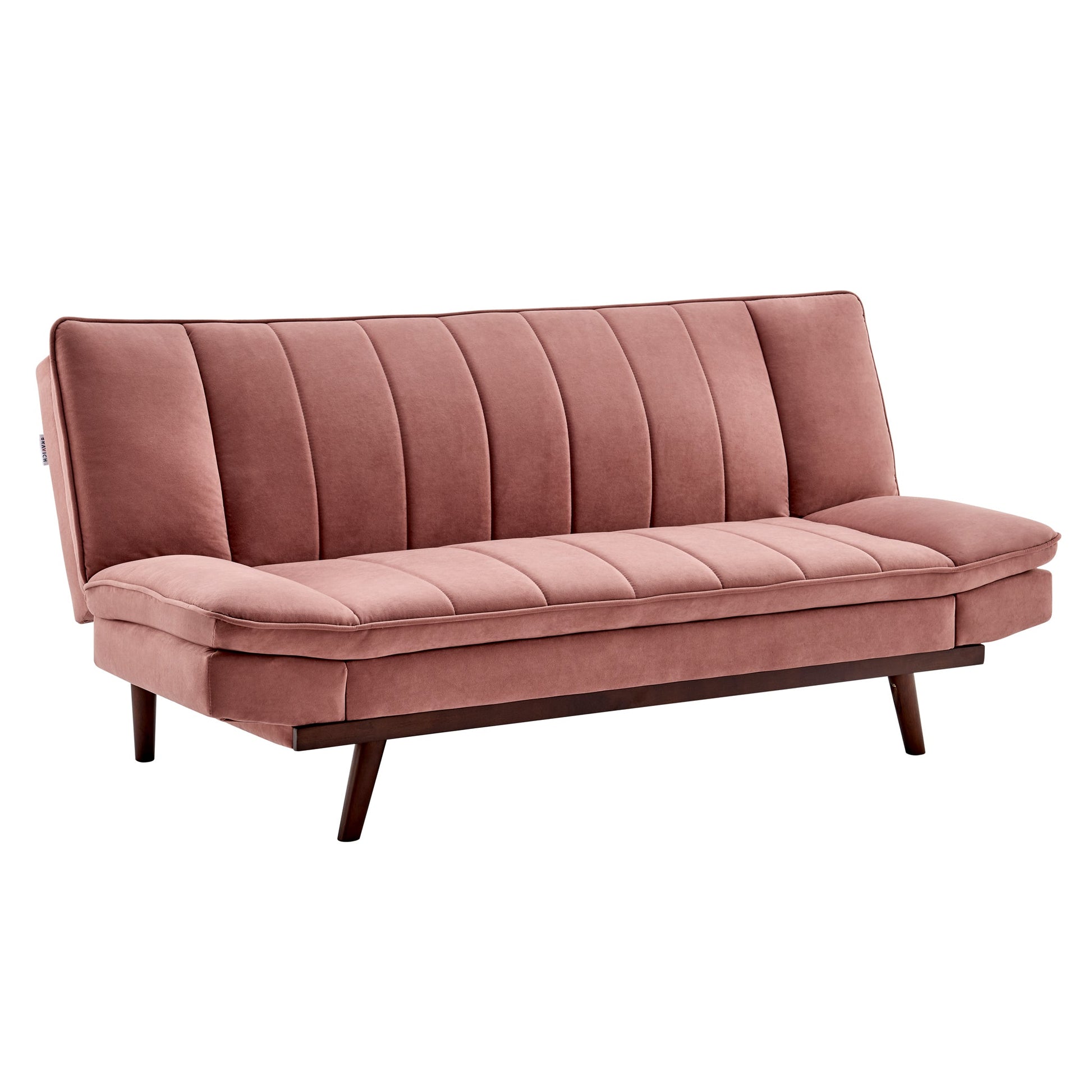 Rose Pink Velvet 3 Seater Sofa Bed - Mondaine Sofas Bargainia
