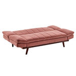 Rose Pink Velvet 3 Seater Sofa Bed - Mondaine - Bargainia.com - 
