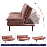 Rose Pink Velvet 3 Seater Sofa Bed - Mondaine - Bargainia.com - 