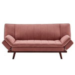Rose Pink Velvet 3 Seater Sofa Bed - Mondaine - Bargainia.com - 