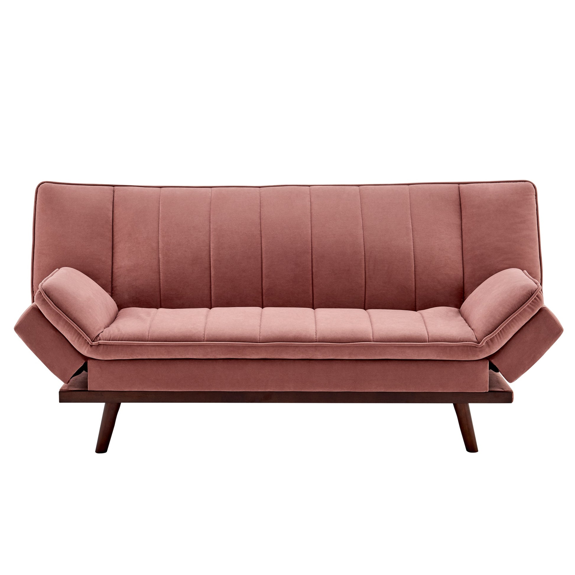 Rose Pink Velvet 3 Seater Sofa Bed - Mondaine Sofas Bargainia