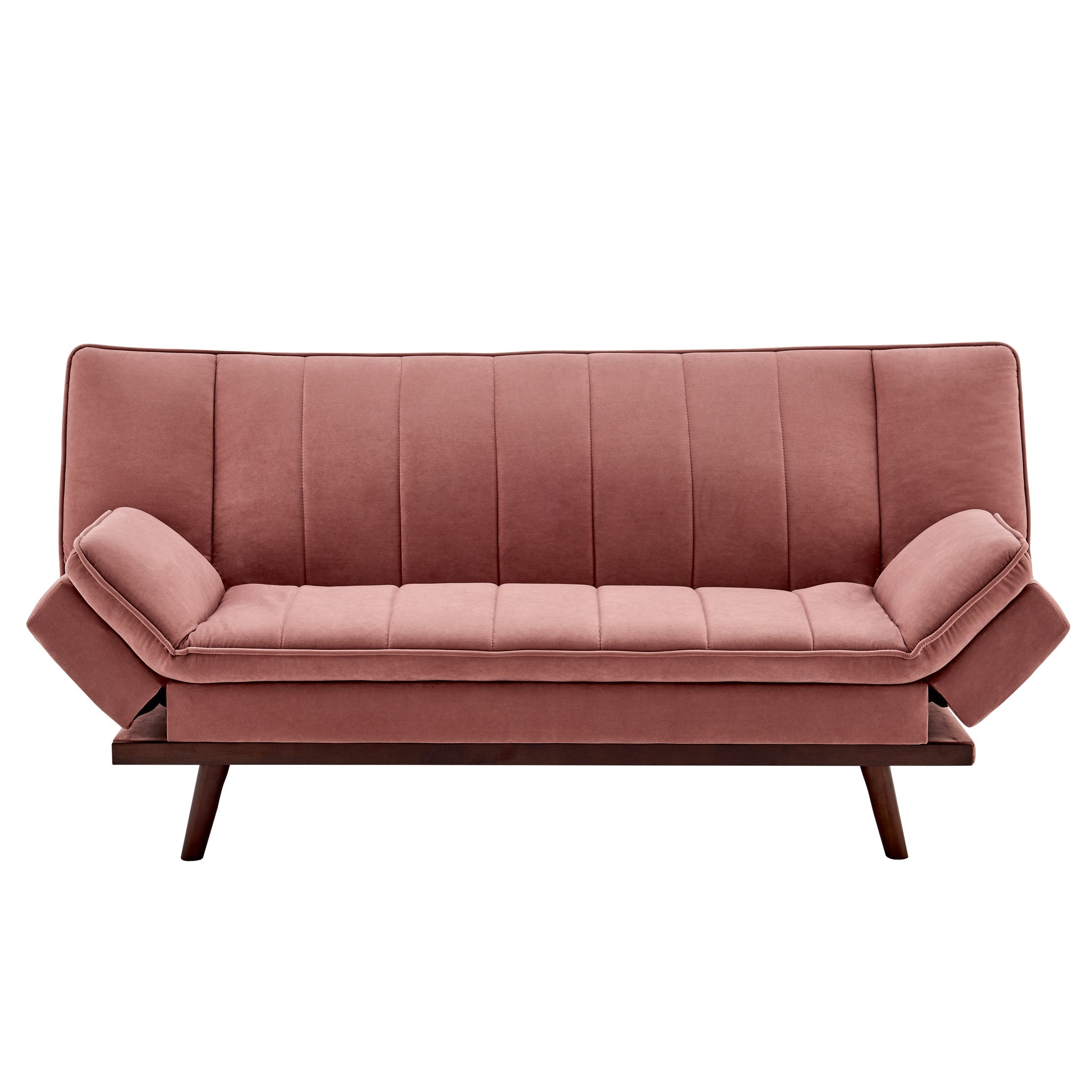 Rose Pink Velvet 3 Seater Sofa Bed - Mondaine Sofas Bargainia
