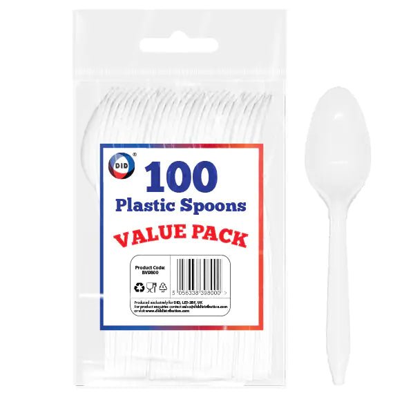RoundHouse Plastic Teaspoons - 100PK - Bargainia.com - 