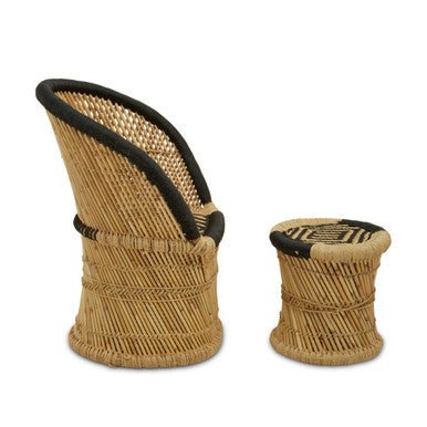 Rowan Natural And Black Chair And Stool - Bargainia.com - 5018705497358