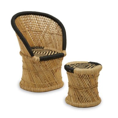 Rowan Natural And Black Chair And Stool - Bargainia.com - 5018705497358