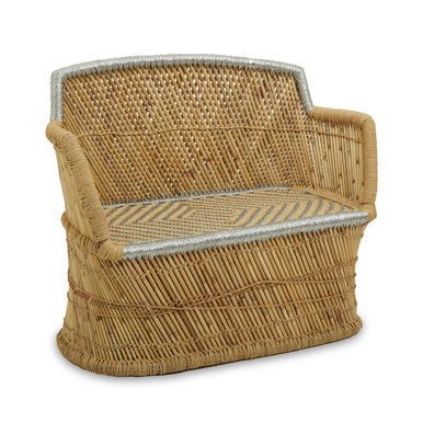 Rowan Two Seater Natural And Silver Sofa - Bargainia.com - 