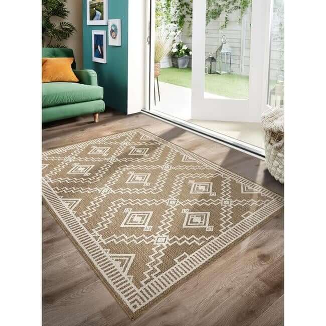Rustic Rug Diamond Design - Bargainia.com - 5026134639072 - ATLASD_COFFEE_120X170
