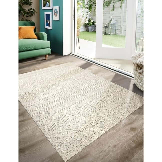 Rustic Rug Geometric Design - Bargainia.com - 5026134639102 - ATLASG_CREAMX_120X170