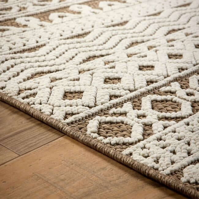 Rustic Rug Geometric Design - Bargainia.com - 5026134639133 - ATLASG_COFFEE_120X170