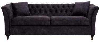 Sabrina Three Seat Grey Velvet Sofa - Bargainia.com - 
