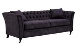 Sabrina Three Seat Grey Velvet Sofa - Bargainia.com - 