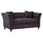 Sabrina Two Seat Grey Velvet Sofa - Bargainia.com - 