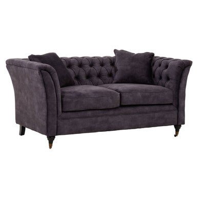 Sabrina Two Seat Grey Velvet Sofa - Bargainia.com - 
