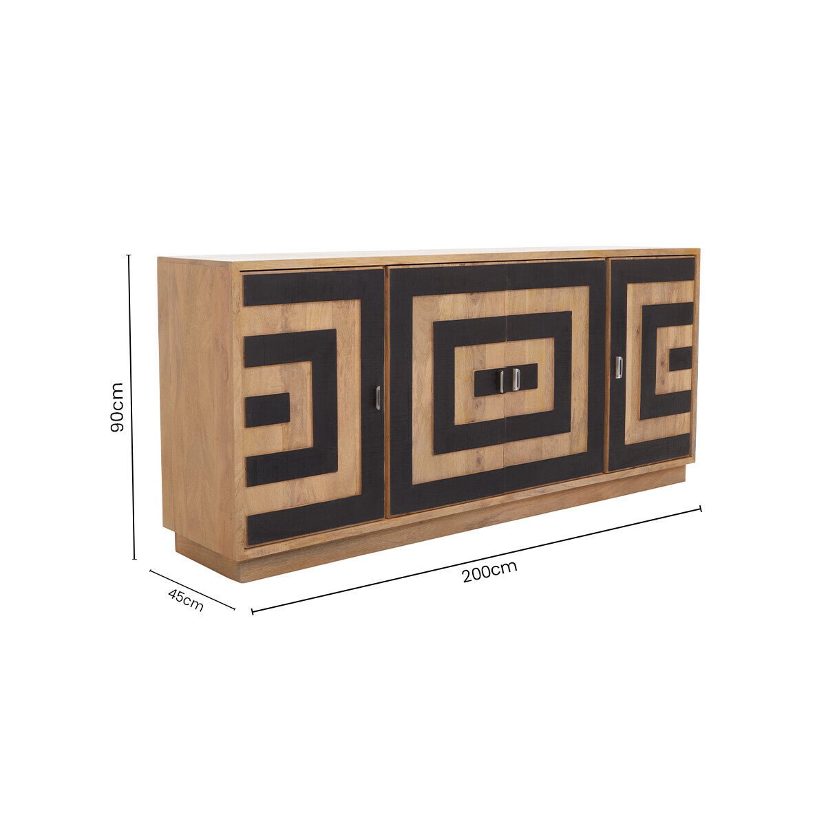 Salem 4 Door Mango Wood Sideboard - Bargainia.com - 5018705983547