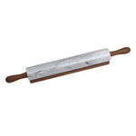 Salerno White Marble Rolling Pin With Wooden Handles - Bargainia.com - 5018705699868