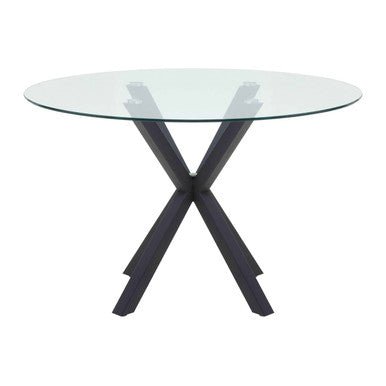 Salford Round Dining Table With Black Metal Legs - Bargainia.com - 5018705947419