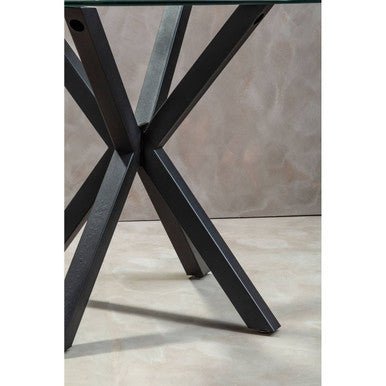 Salford Round Dining Table With Black Metal Legs - Bargainia.com - 5018705947419