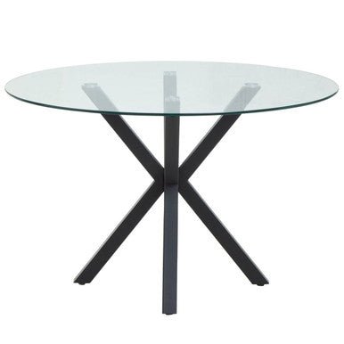 Salford Round Dining Table With Black Metal Legs - Bargainia.com - 5018705947419