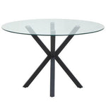 Salford Round Dining Table With Black Metal Legs - Bargainia.com - 5018705947419