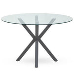 Salford Round Dining Table With Grey Metal Legs - Bargainia.com - 5018705947402