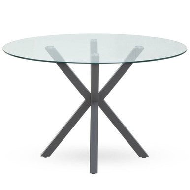 Salford Round Dining Table With Grey Metal Legs - Bargainia.com - 5018705947402