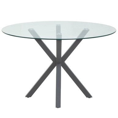 Salford Round Dining Table With Grey Metal Legs - Bargainia.com - 5018705947402