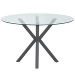 Salford Round Dining Table With Grey Metal Legs - Bargainia.com - 5018705947402