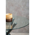 Salford Round Dining Table With Grey Metal Legs - Bargainia.com - 5018705947402