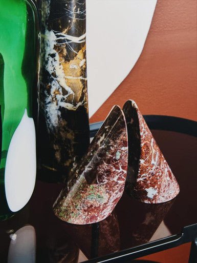 Salmo Set Of Two Red Marble Bookends - Bargainia.com - 5018705995762
