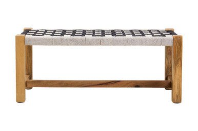 Satna Black And White Jute Bench - Bargainia.com - 5063227013647